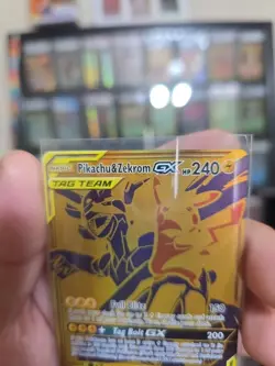 Pokemon TCG Zekrom and Pikachu GX SM248 2021 Black Star Promo Gold Full Art NM - Image 4