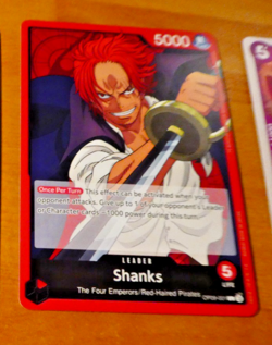 ONE PIECE ENGLISH CARD GAME CARTE CARTE SHANKS OP09-001 EN MINT - Image 1