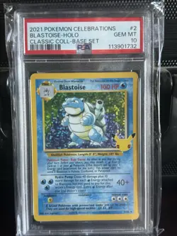 Pokemon TCG Blastoise Celebrations Classic Collection Card 2/102, PSA 10 - Image 1
