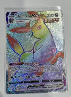 Umbreon VMAX 214/203 Evolving Skies Rainbow Holo Pokemon Full Art Card - Image 1