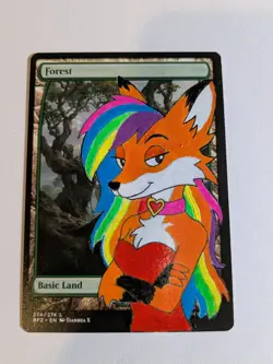 Hand Painted Alter- MTG - Forest - Zyra the Fox Lady - Image 1