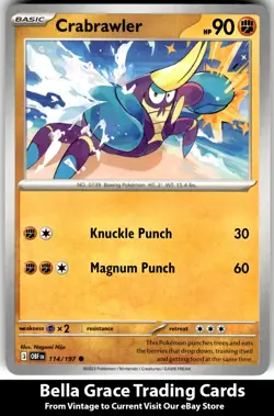 Crabrawler #114/197 SV03: Obsidian Flames Pokemon Common - Image 1