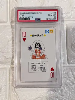 1996 POKEMON RED VERSION PLAYING CARDS 124 JYNX 10 OF HEARTS PSA10 - Image 3