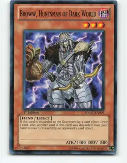 Broww, Huntsman of Dark World SDGU-EN009 1st Edition YuGiOh Card - Image 1