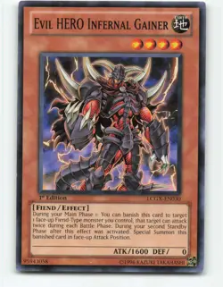 Evil Hero Infernal Gainer LCGX-EN030 1st Edition YuGiOh Card - Image 1