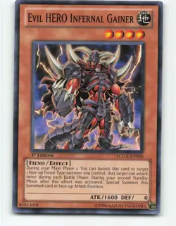 Evil Hero Infernal Gainer LCGX-EN030 1st Edition YuGiOh Card - Image 1