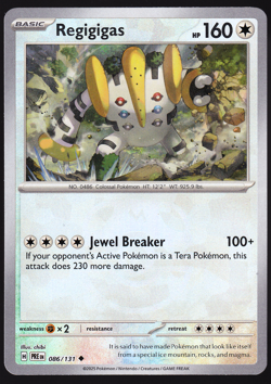 Regigigas 086/131 Masterball Holo Prismatic Evolutions Pokemon TCG Card NM - Image 1