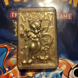 Pokemon Gold Plated Mewtwo Trading Card 1999 - Image 1