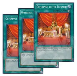 Yugioh - Offerings to the Doomed x 3 - NM - Plus Free Holographic Card - Image 1