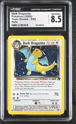 CGC 8.5 Dark Dragonite 2000 Team Rocket 5/82 Holo Pokemon Card - Image 1