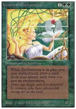 1 x Verduran Enchantress - Revised Edition - Moderate Play - MTG - Image 1
