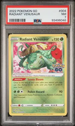 2022 POKEMON GO #004 RADIANT VENUSAUR PSA 7 - Image 1