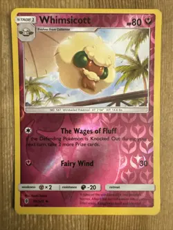 Pokemon TCG Whimsicott Sun & Moon: Guardians Rising 91/145 Reverse Holo MP - Image 1