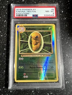 2016 Pokemon XY Evolutions Kakuna Reverse Foil #6 PSA 8 NM-MT - Image 1