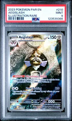 2023 POKEMON PAR EN-PARADOX RIFT ILLUSTRATION RARE #210 AEGISLASH PSA 9 - Image 1