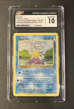 CGC 10 GEM MINT Squirtle 001/034 CLB Classic Box Holo Rare Pokemon TCG 2023 - Image 4