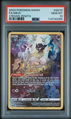 2023 POKEMON SWORD & SHIELD CROWN ZENITH #GG10 FULL ART/MEW PSA 10 - Image 1