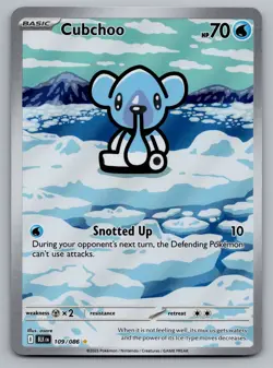 Cubchoo Illustration Rare Pokemon SV: Black Bolt 109/086 NM - Image 1