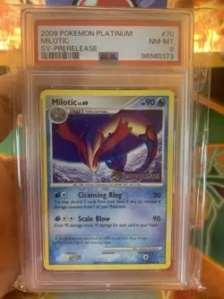 2009 Pokemon Platinum Supreme Victors Milotic Prerelease 70/147- PSA 8 NM/MT - Image 2