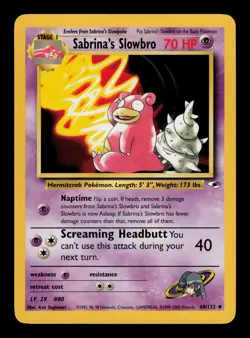 Sabrina's Slowbro 60/132 - LP - Gym Heroes, WOTC Pokemon Vintage - Image 1