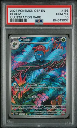2023 POKEMON OBF EN-OBSIDIAN FLAMES ILLUSTRATION RARE #198 GLOOM PSA 10 - Image 1