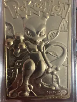 1999 Pokemon "Mewtwo" 23 Karat Gold Plated Special Edition Trading Card - Image 1