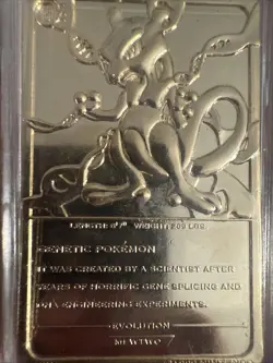 1999 Pokemon "Mewtwo" 23 Karat Gold Plated Special Edition Trading Card - Image 2