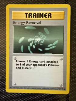 Shadowless Energy Removal Non-Holo WOTC Pokemon Card 92/102 Base Set LP - Image 2