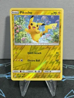 Pokemon Pikachu Card 19/68 Hidden Fates Reverse Holo Common NM - Image 1