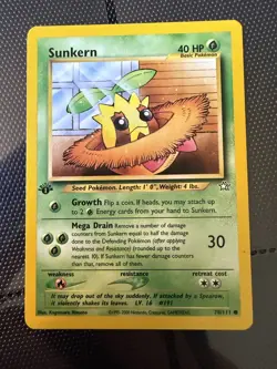 Sunkern 78/111 -1st Edition- Neo Genesis Pokemon Card. - Image 2