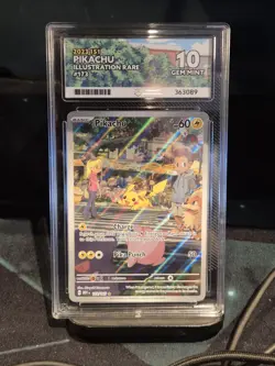 Pokemon Pikachu 173/165 English 151 Illustration Rare Card Ace 10 Graded! - Image 1