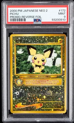 Pokemon Card Pichu Promo Reverse Holo No. 172 Neo 2 Premium File - PSA 9 - Image 1
