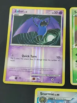 5 VTG Pokemon HOLO cards Hitmonchan, Swalot, Scizor, Zubat, Strarmie 2000's - Image 2