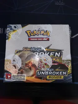 Pokemon Sun & Moon Unbroken Bonds Sealed Booster Box W/ acrylic case - Image 1