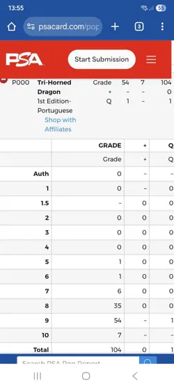 Yugioh-LOB, PSA 8, Tri-Horned Dragon HOLO 1st Edition 2002 ultra rare Portuguese - Image 5