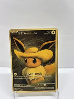 Eevee with StrawHat HP60 Metal Pokemon Card-Collectible Gift Display. - Image 1