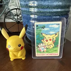 Pikachu Togepi #01 Pokemon Sealdass Stitch Touch Card Japanese 1998 LP - Image 1