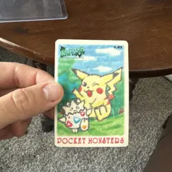 Pikachu Togepi #01 Pokemon Sealdass Stitch Touch Card Japanese 1998 LP - Image 3
