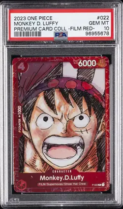 2023 ONE PIECE PREM CARD COLL -ONE PIECE FILM RED- #022 MONKEY D. LUFFY PSA 10 - Image 1