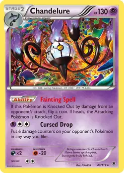 Chandelure 43/119 Holo Phantom Forces Pokemon Card NM - Image 1