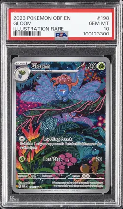 2023 POKEMON OBF EN-OBSIDIAN FLAMES ILLUSTRATION RARE #198 GLOOM PSA 10 - Image 1
