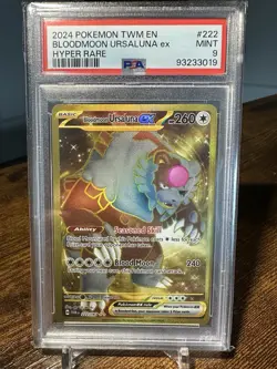 2024 POKEMON TWM EN-TWILIGHT MASQUERADE HYPER RARE BLOODMOON URSALUNA EX PSA 9 - Image 1