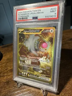 2024 POKEMON TWM EN-TWILIGHT MASQUERADE HYPER RARE BLOODMOON URSALUNA EX PSA 9 - Image 2