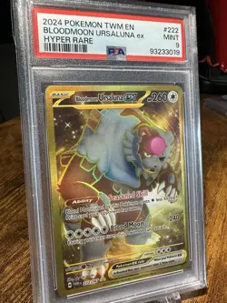 2024 POKEMON TWM EN-TWILIGHT MASQUERADE HYPER RARE BLOODMOON URSALUNA EX PSA 9 - Image 3