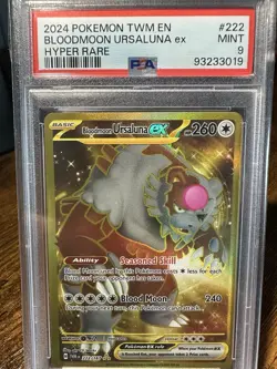 2024 POKEMON TWM EN-TWILIGHT MASQUERADE HYPER RARE BLOODMOON URSALUNA EX PSA 9 - Image 4
