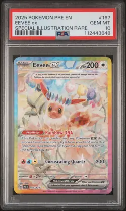 2025 POKEMON PRE EN-PRISMATIC EVOLUTIONS #167 EEVEE EX PSA 10 - Image 1