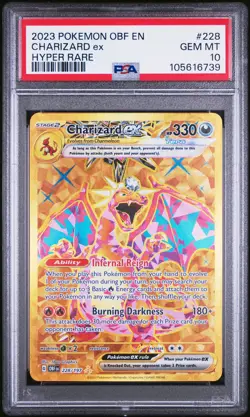 2023 POKEMON OBF EN-OBSIDIAN FLAMES HYPER RARE #228 CHARIZARD EX PSA 10 - Image 1