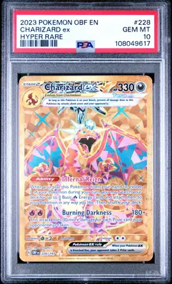 2023 POKEMON OBF EN-OBSIDIAN FLAMES HYPER RARE #228 CHARIZARD EX PSA 10 - Image 1
