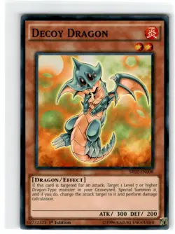 Yu-Gi-Oh! Decoy Dragon Common SR02-EN008 Lightly Played 1st Edition - Image 1