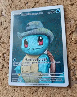 Squirtle Carapuce Pokemon Van Gogh Carte Card Holo Foil Fait Main Artisanale - Image 1